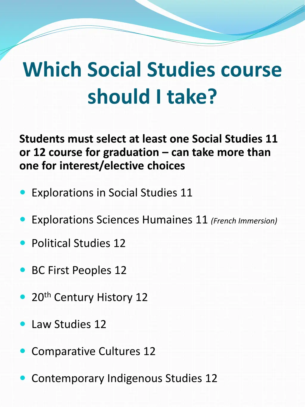 which social studies course should i take