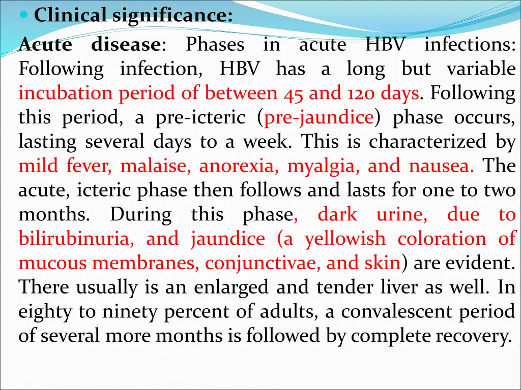 clinical significance acute disease phases