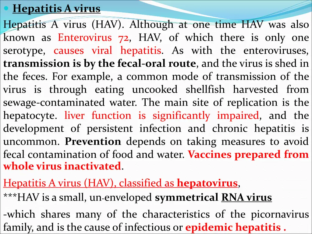 hepatitis a virus hepatitis a virus hav although