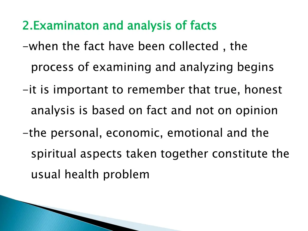 2 examinaton and analysis of facts when the fact