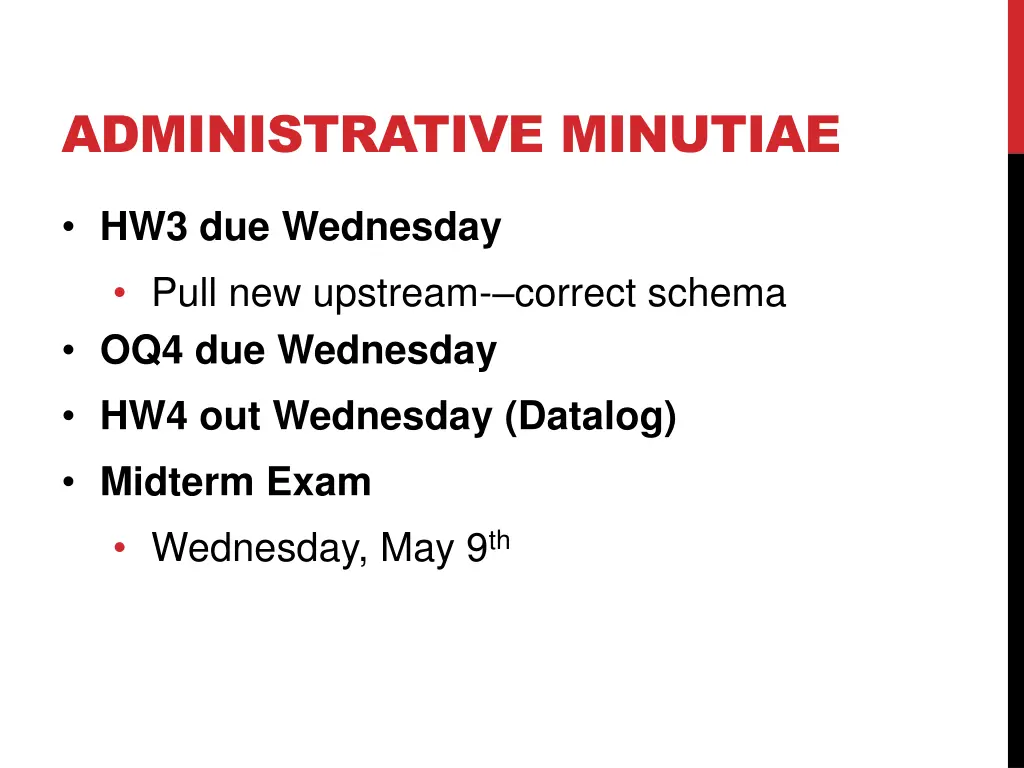 administrative minutiae
