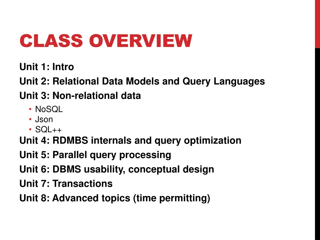 class overview