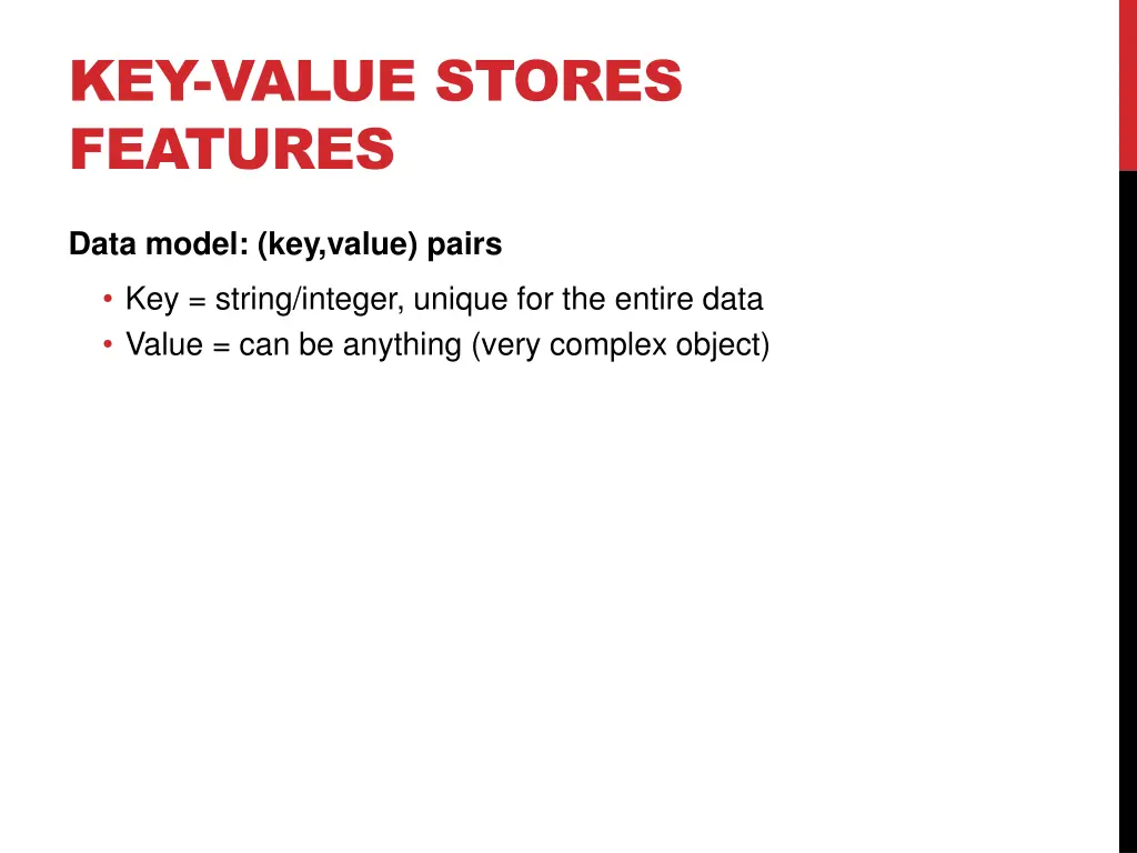 key value stores features