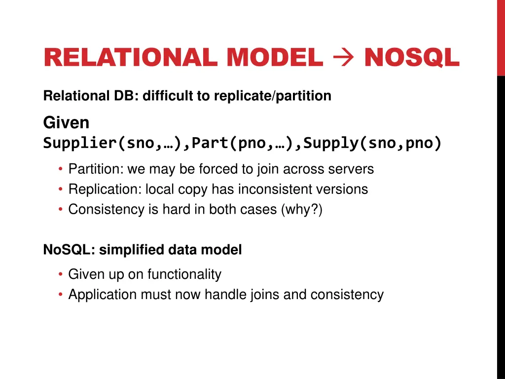 relational model nosql
