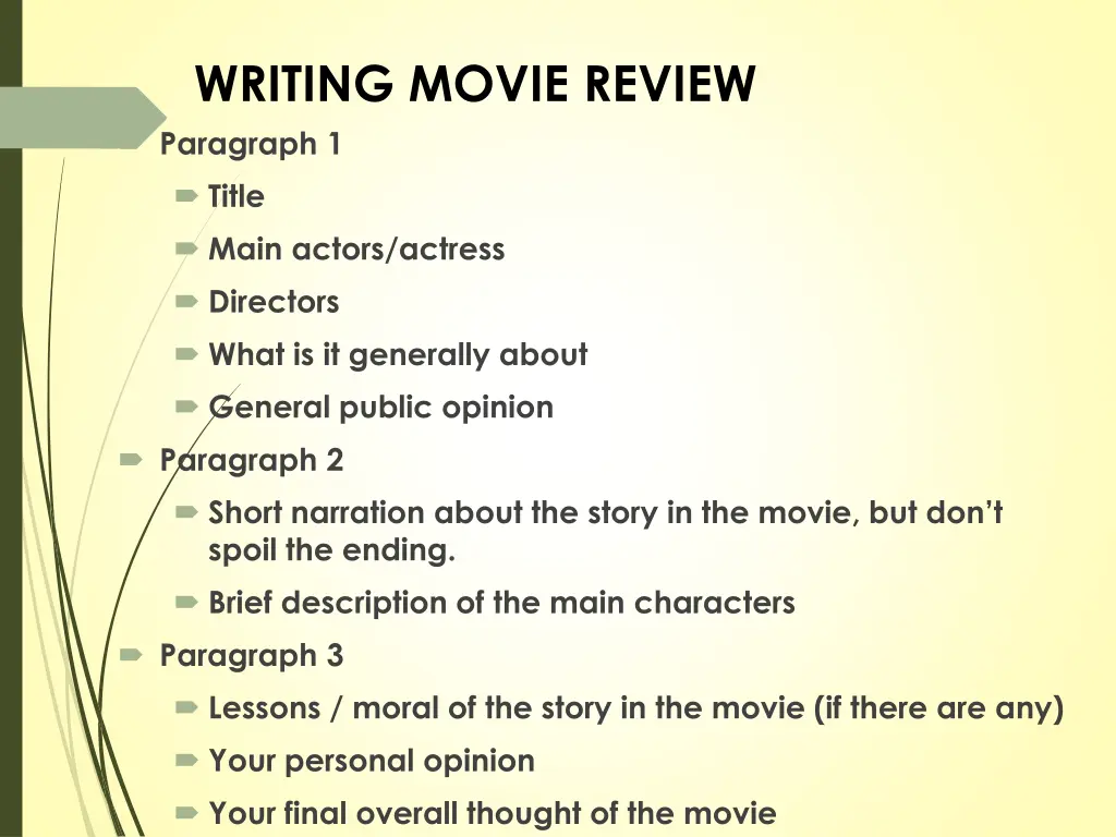 writing movie review