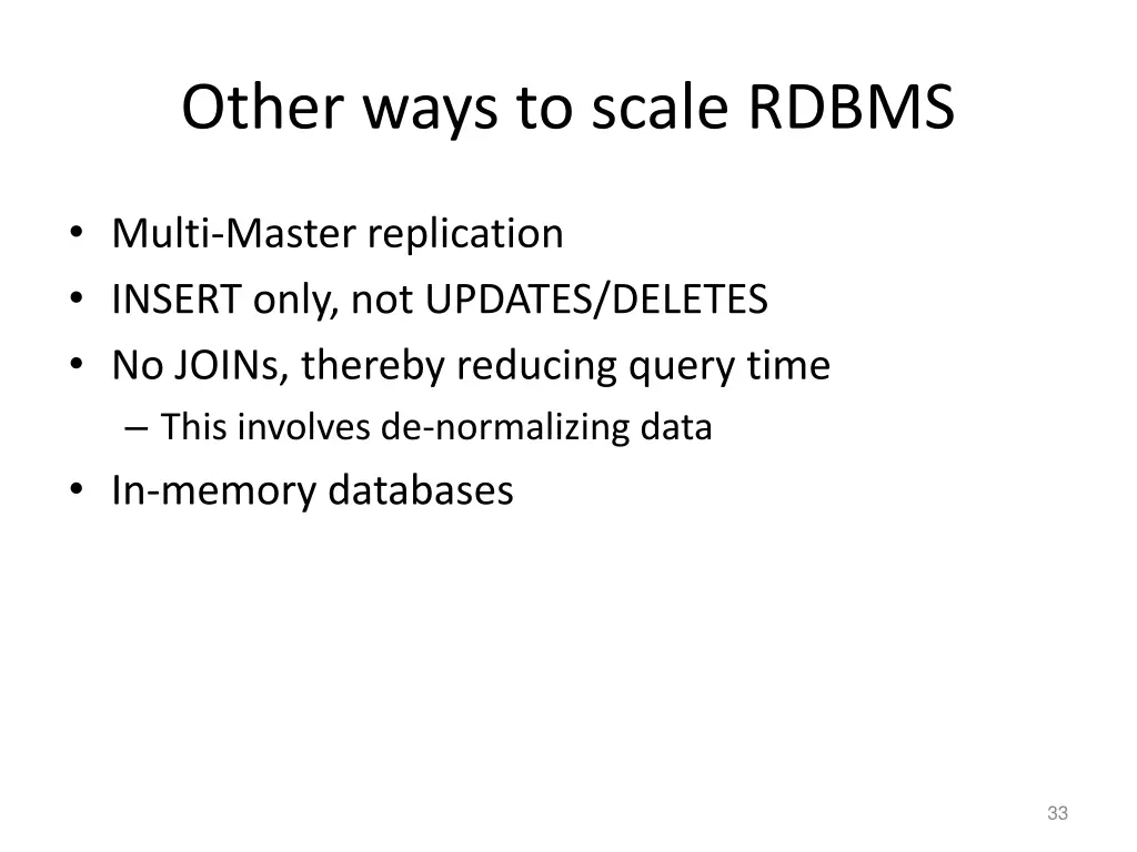 other ways to scale rdbms