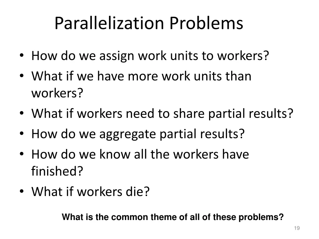 parallelization problems