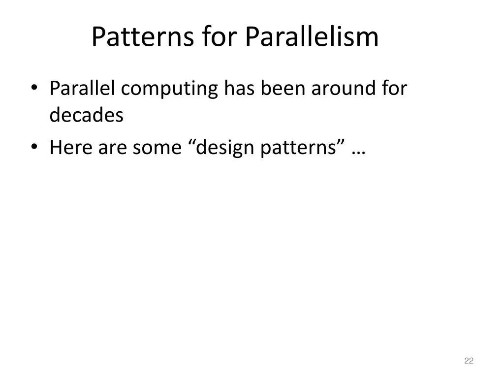patterns for parallelism