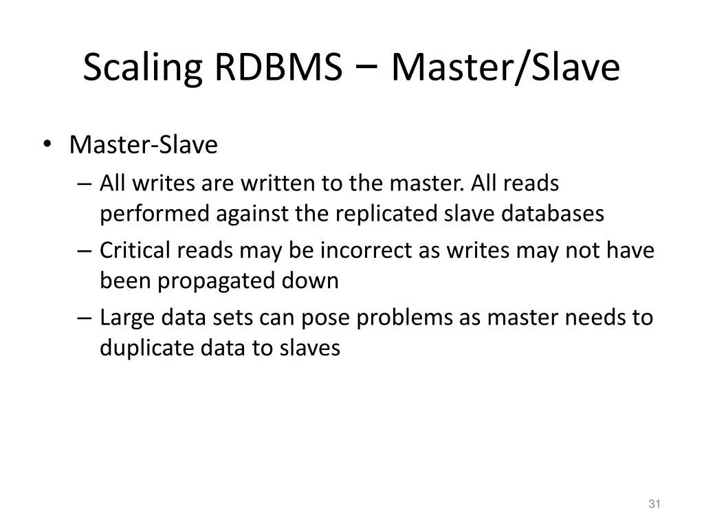 scaling rdbms master slave