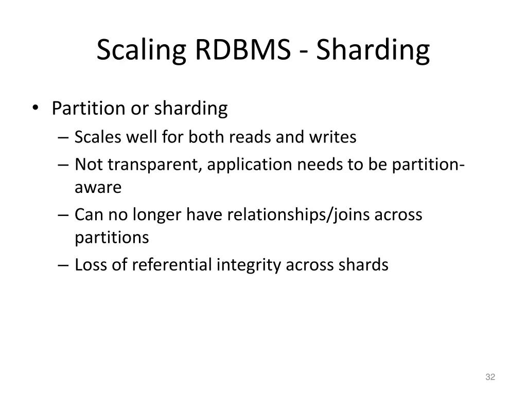 scaling rdbms sharding