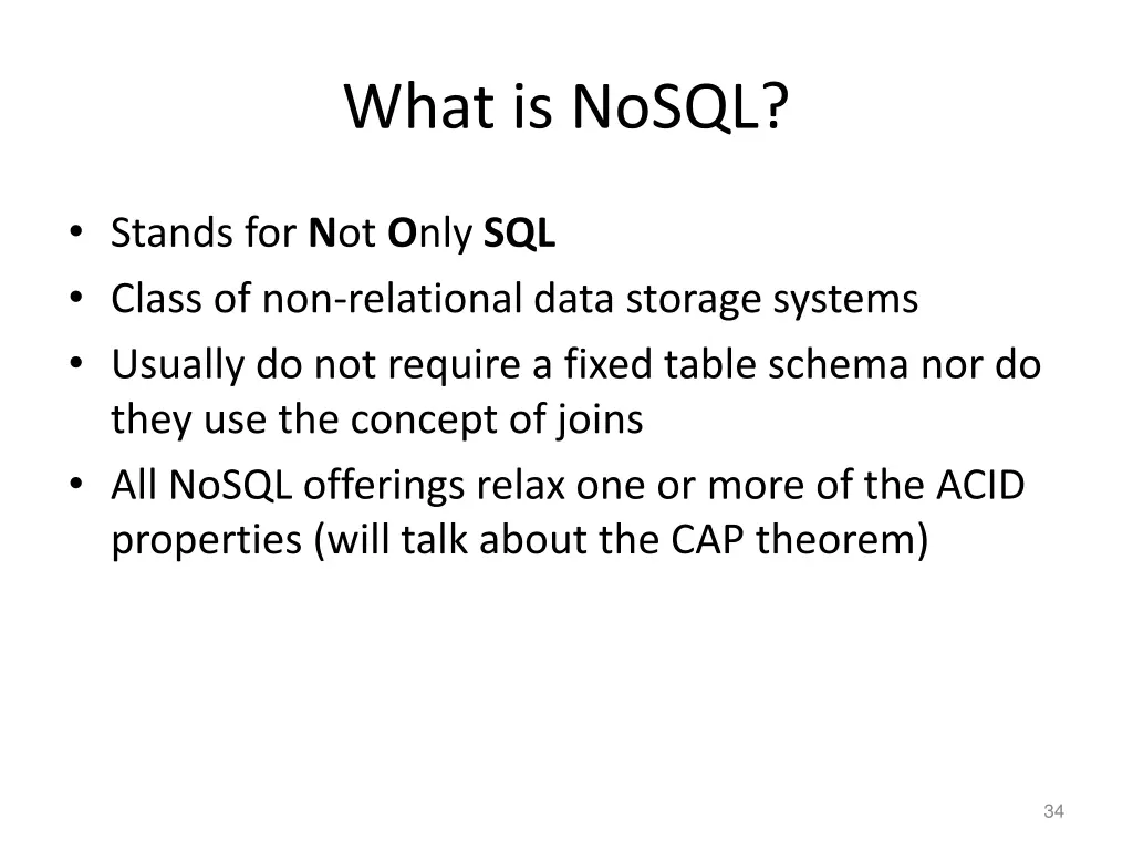 what is nosql