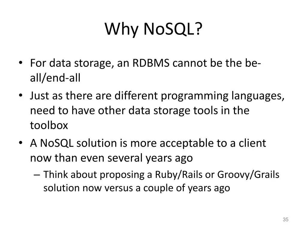 why nosql