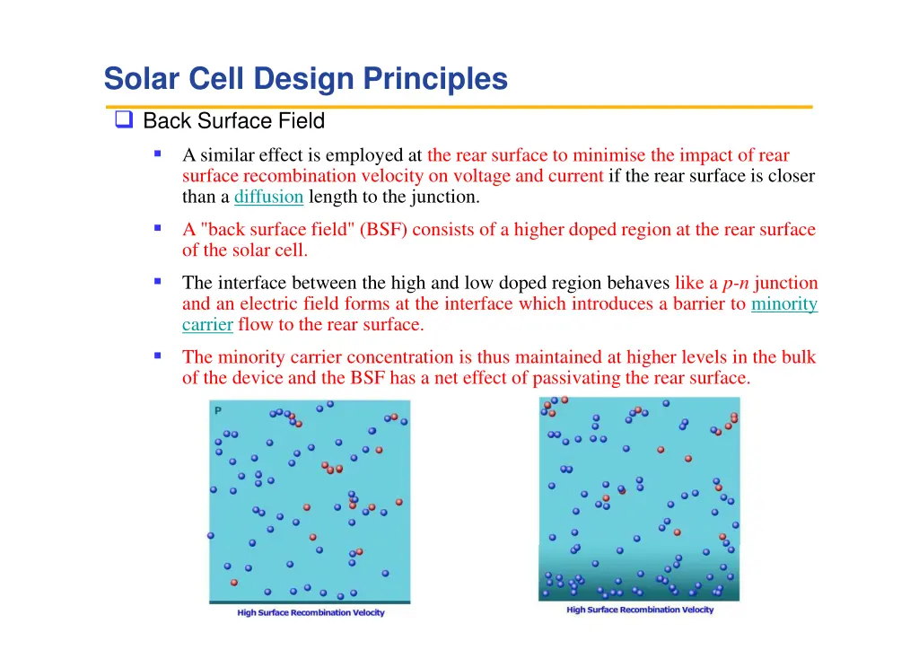solar cell design principles back surface field