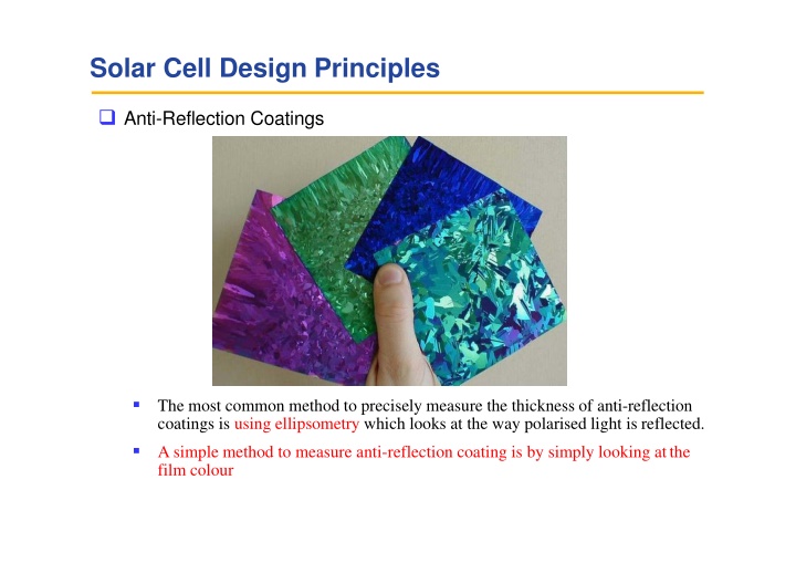 solar cell design principles