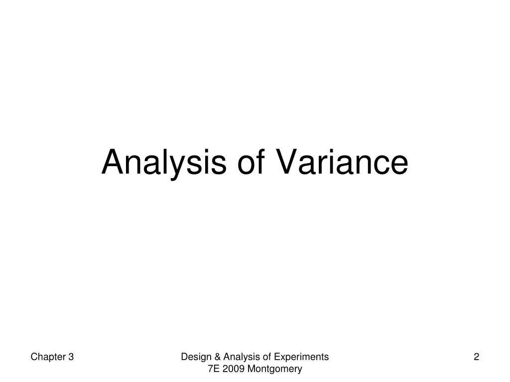 analysis of variance