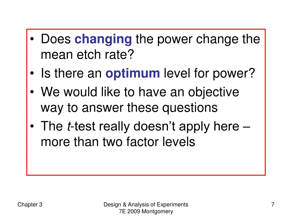 does changing the power change the mean etch rate