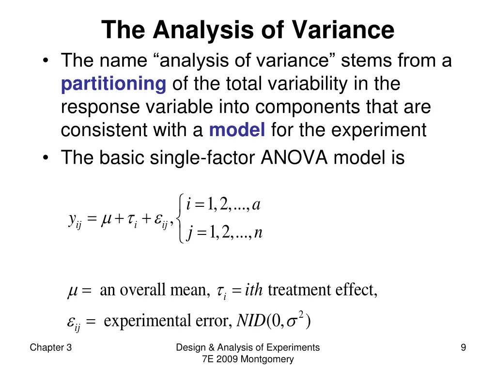 the analysis of variance the name analysis