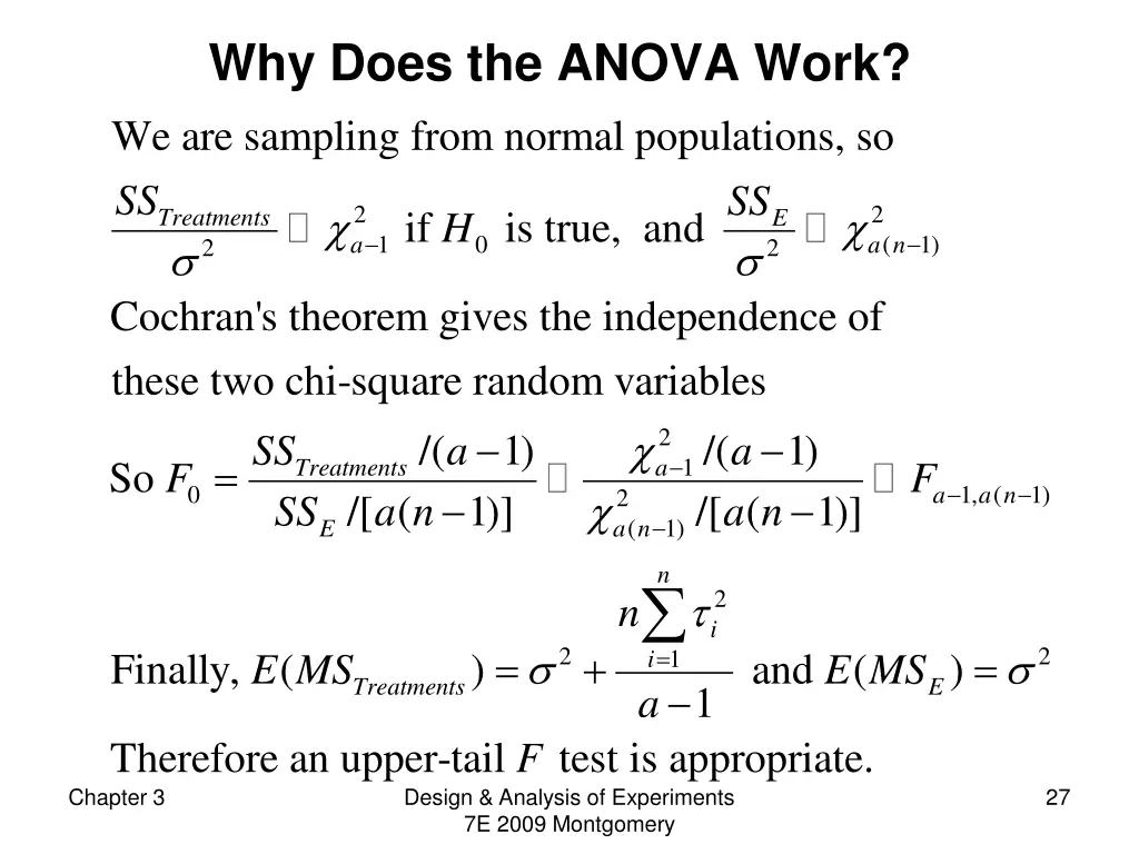 why does the anova work we are sampling from