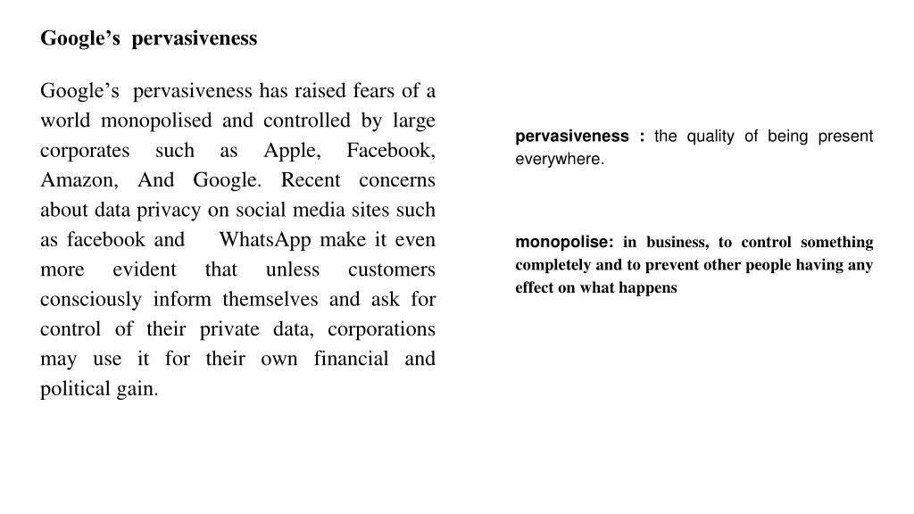 google s pervasiveness