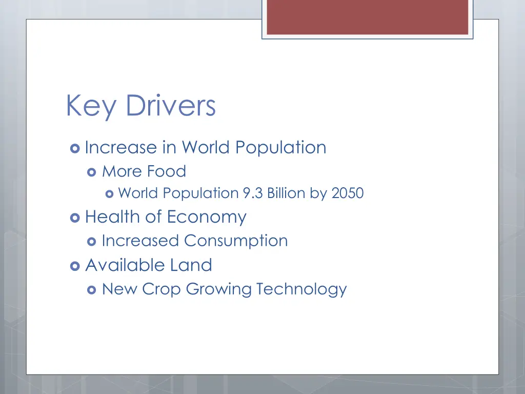 key drivers