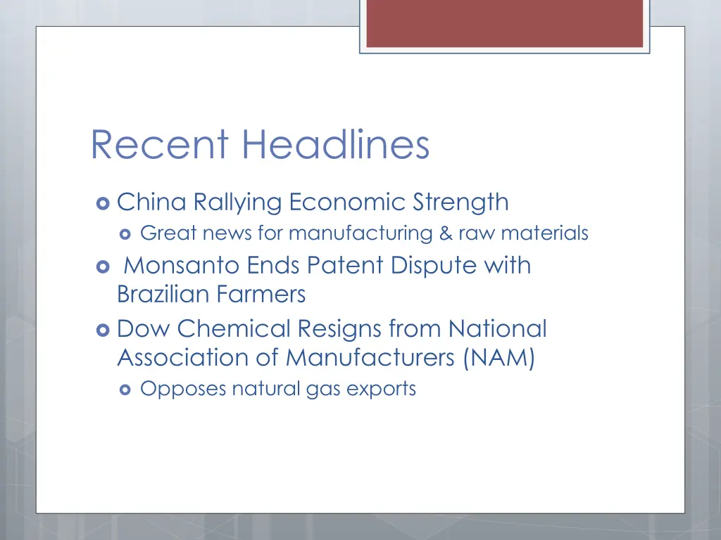 recent headlines