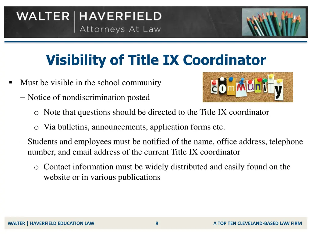 visibility of title ix coordinator