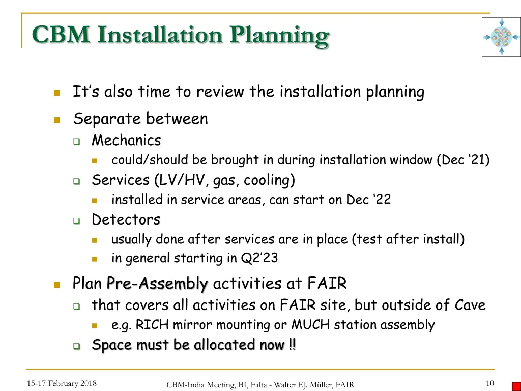 cbm installation planning