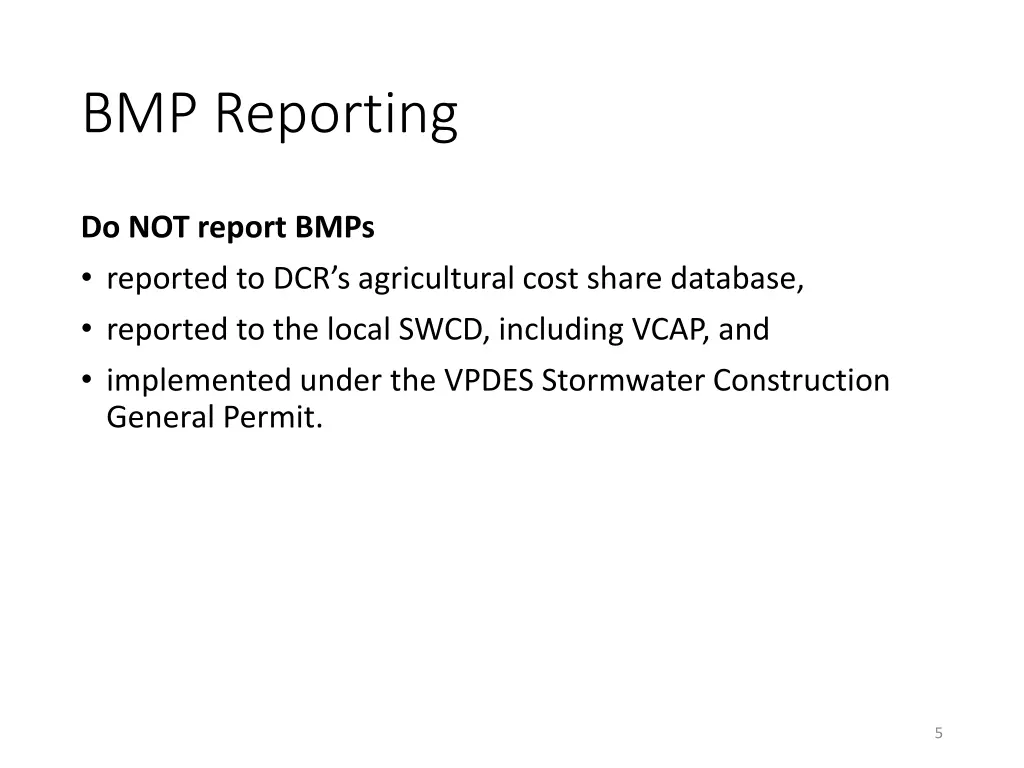 bmp reporting