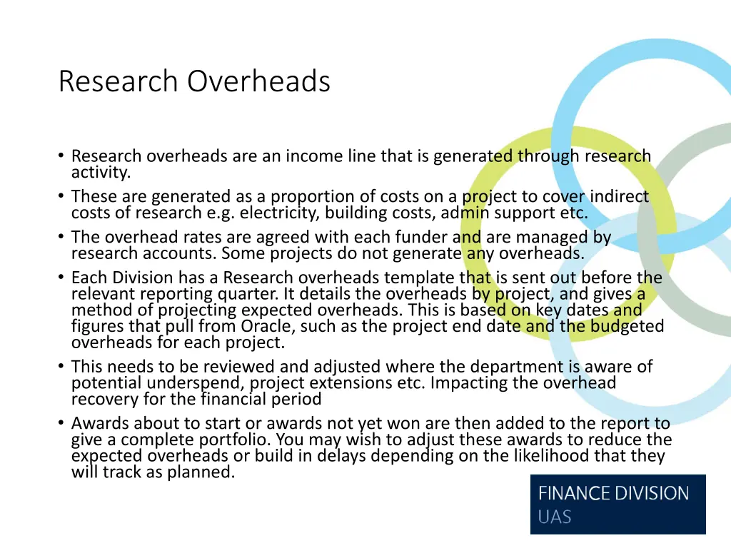 research overheads