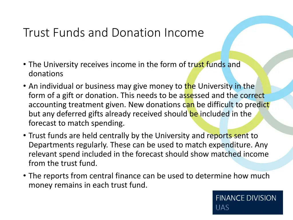 trust funds and donation income