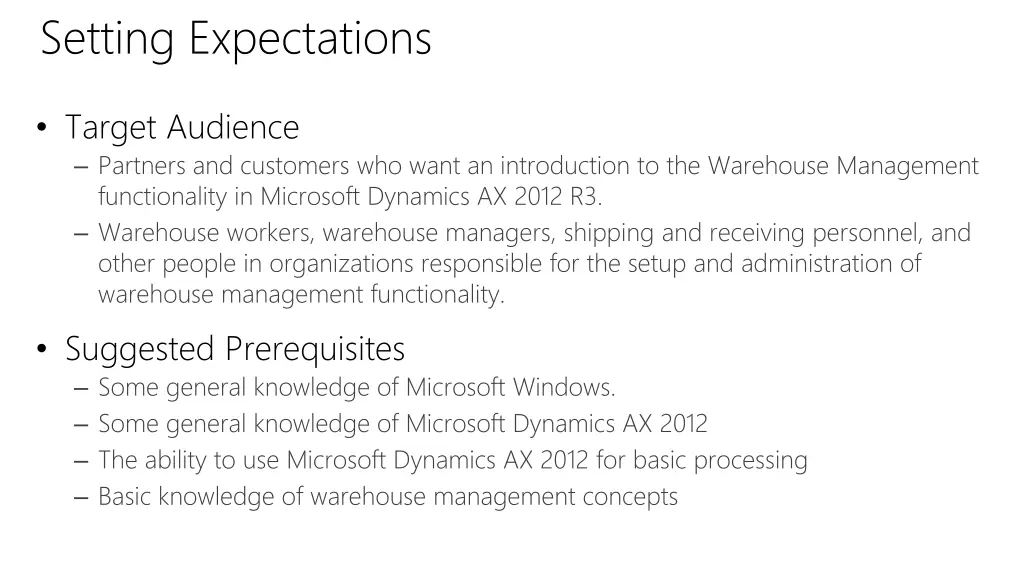 setting expectations