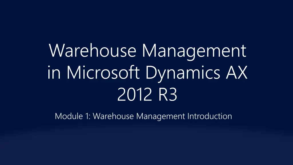 warehouse management in microsoft dynamics 2