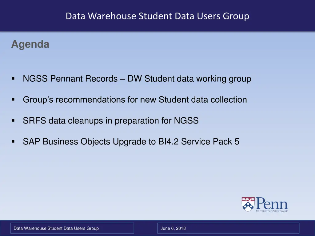 data warehouse student data users group