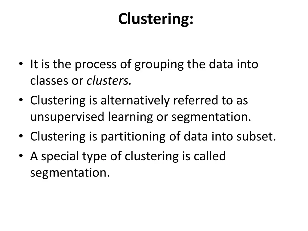 clustering