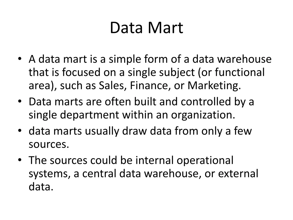 data mart