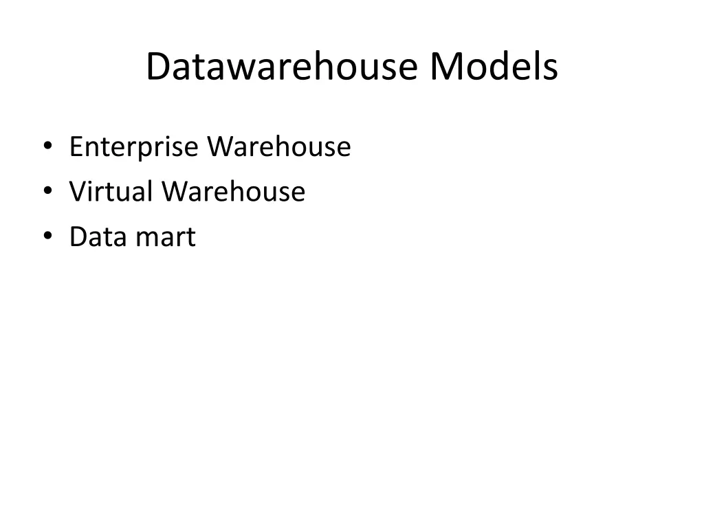datawarehouse models