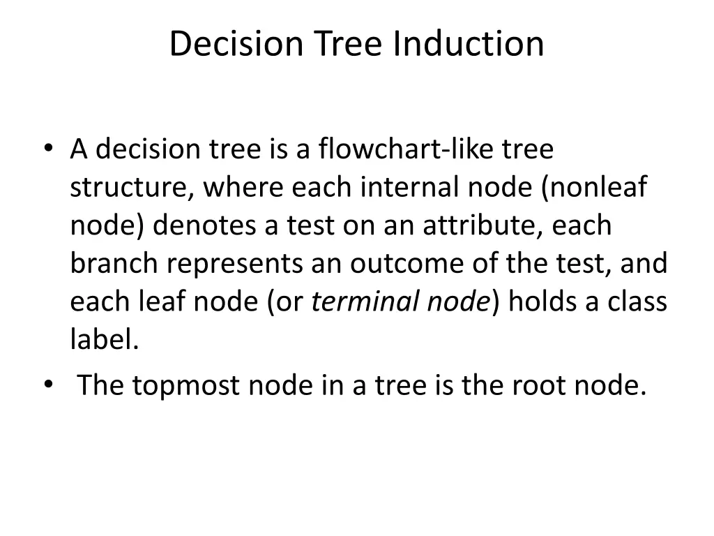 decision tree induction