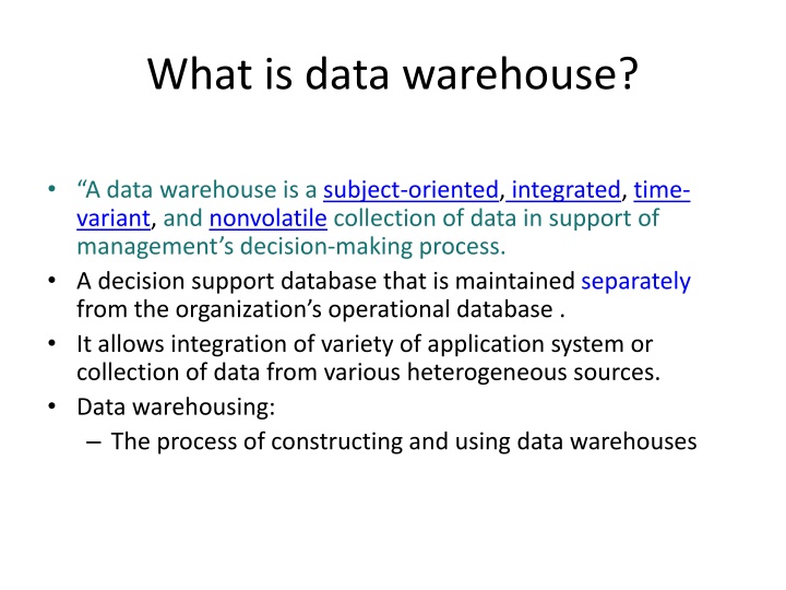 what is data warehouse
