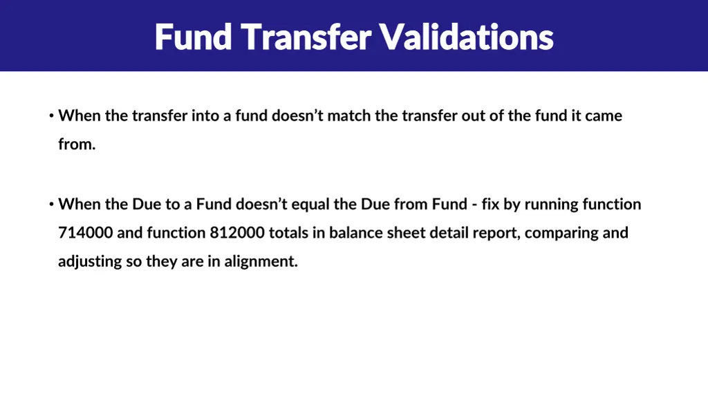 fund transfer validations fund transfer