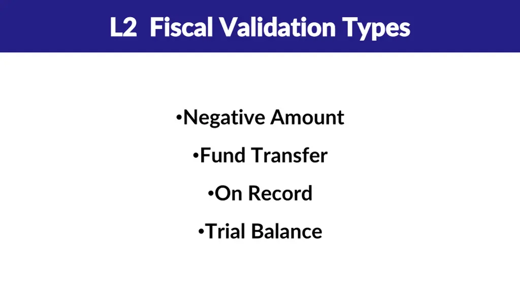 l2 fiscal validation types l2 fiscal validation
