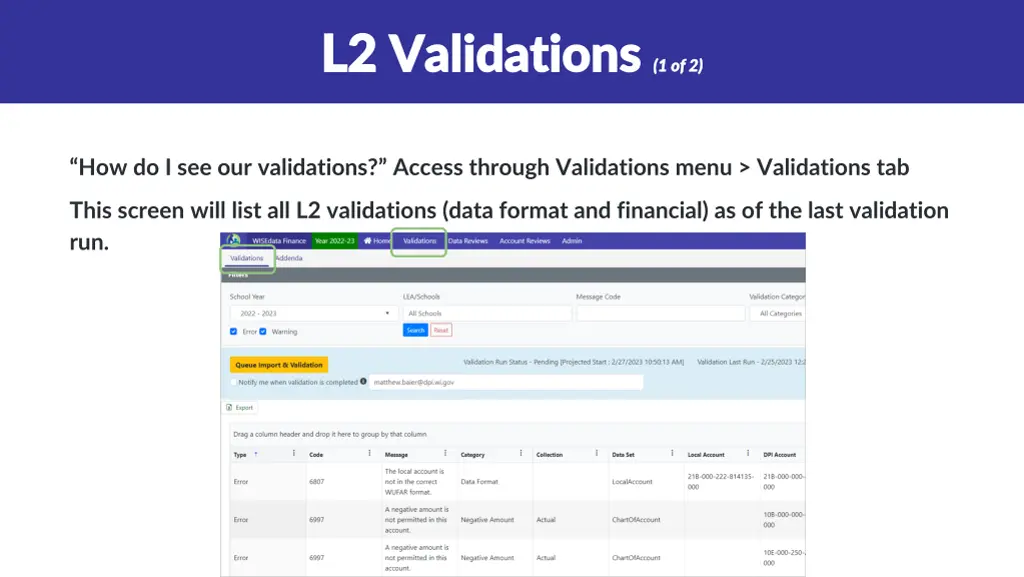 l2 l2 validations validations 1 of 2