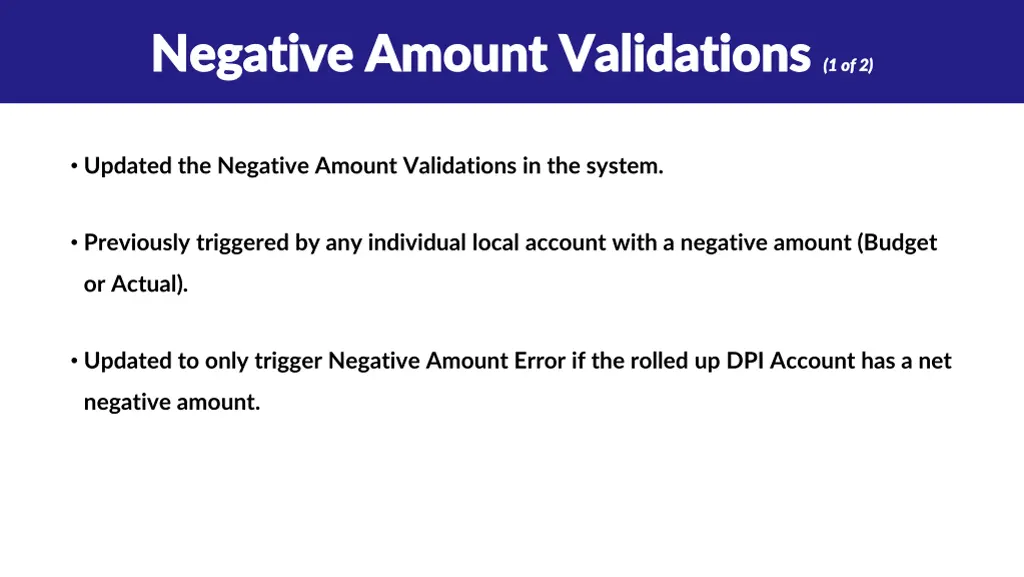 negative amount validations negative amount