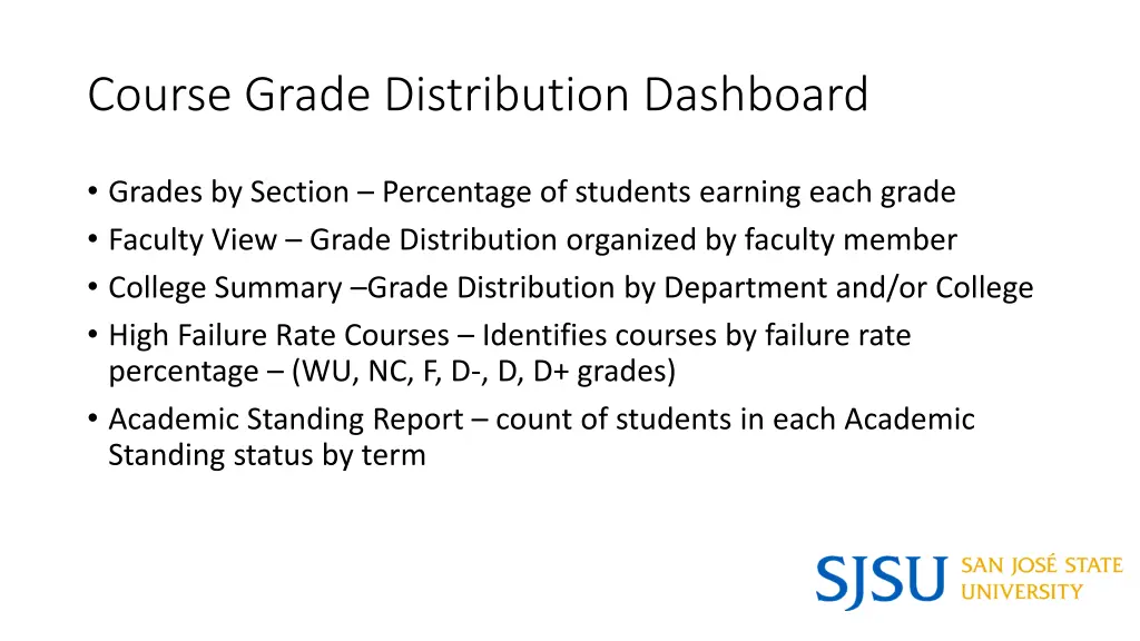 course grade distribution dashboard