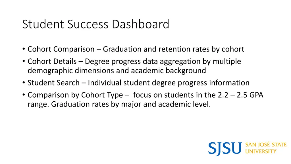 student success dashboard