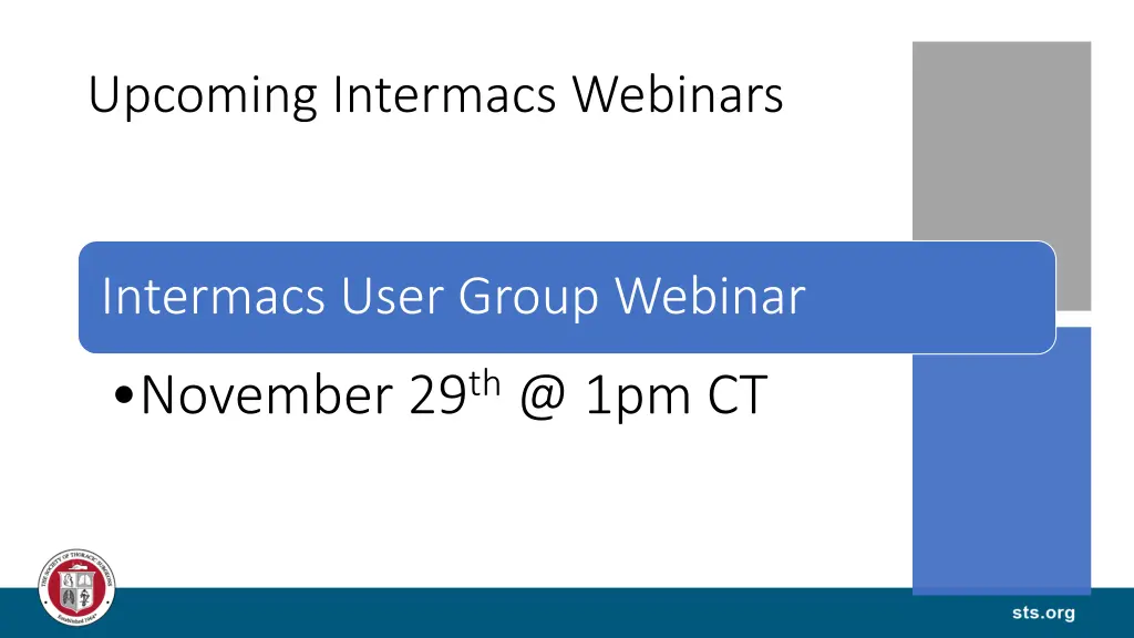 upcoming intermacs webinars