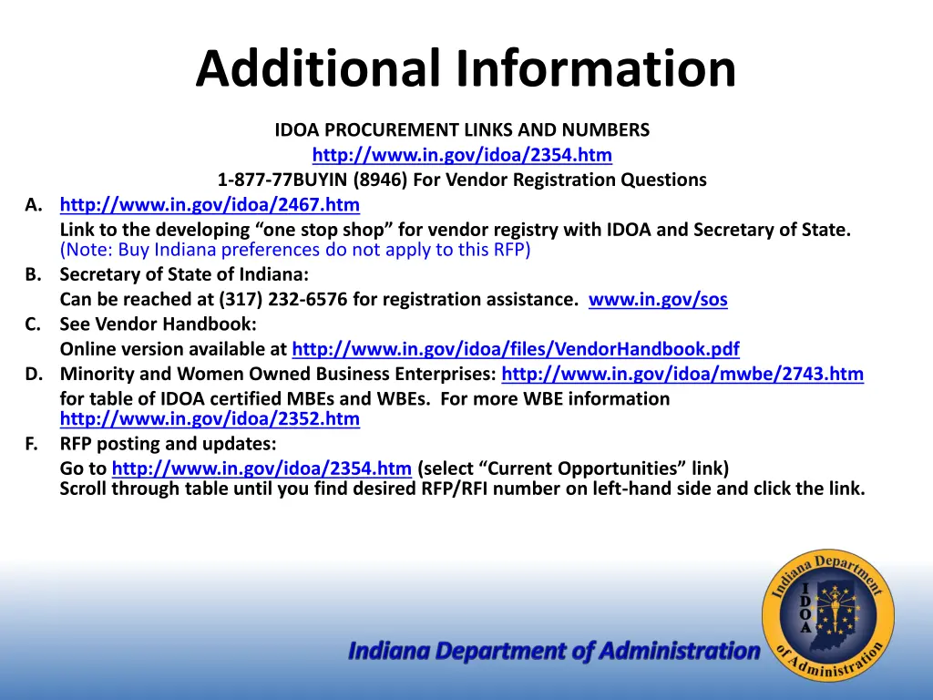 additional information