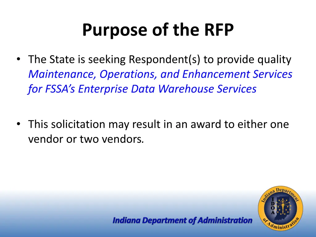 purpose of the rfp