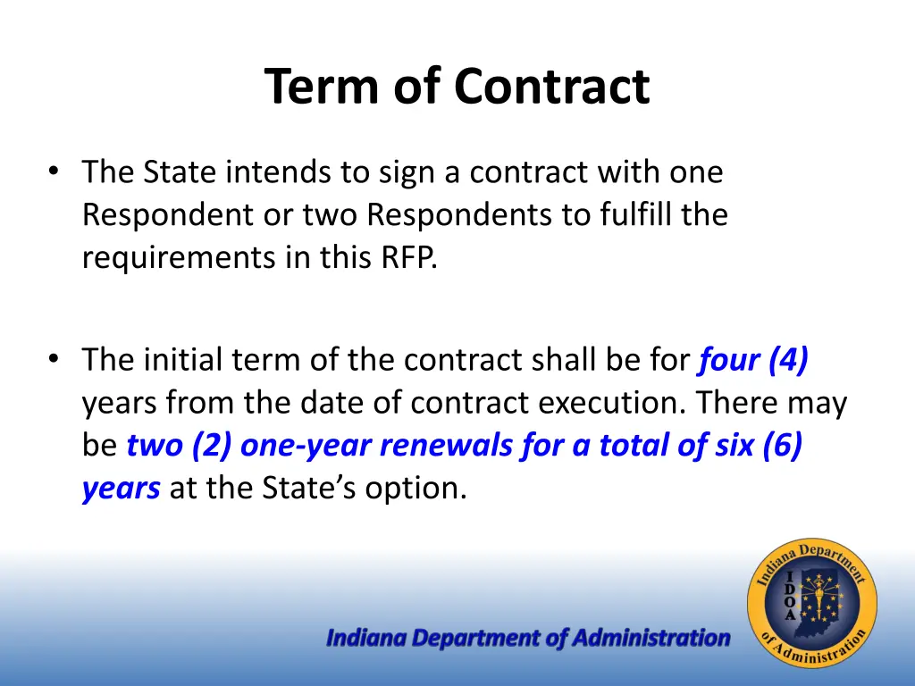 term of contract