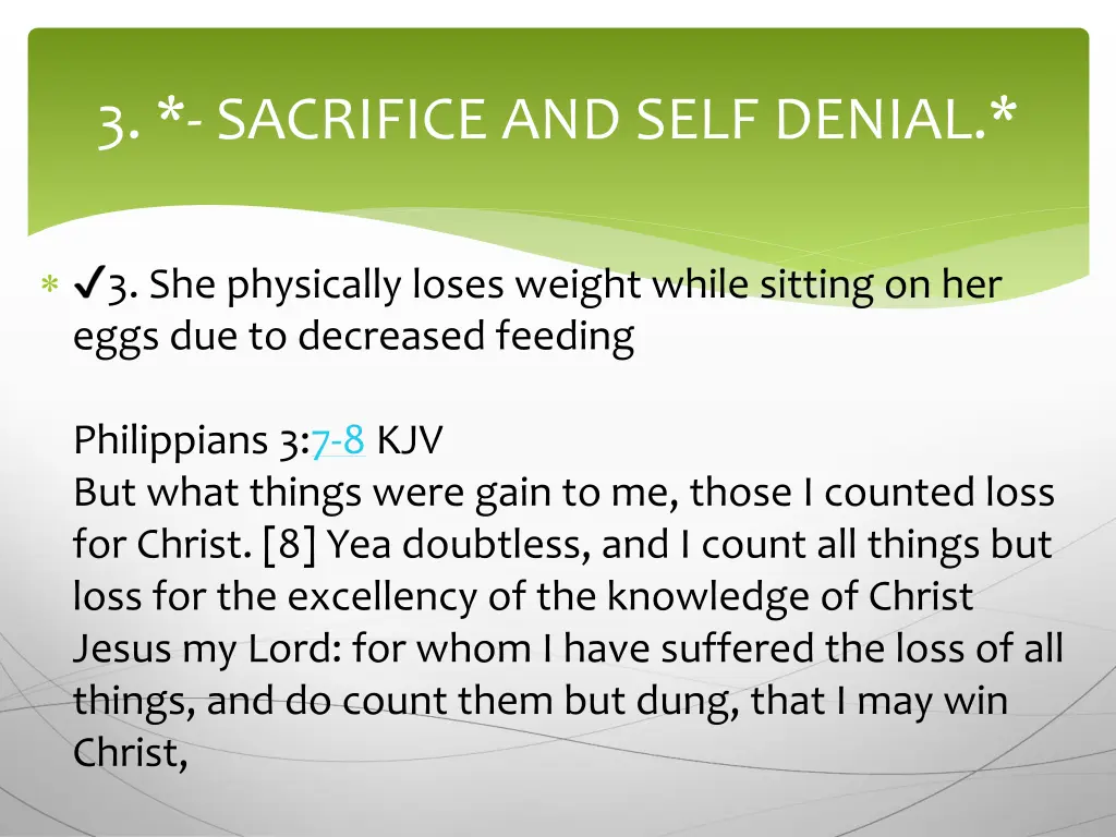 3 sacrifice and self denial