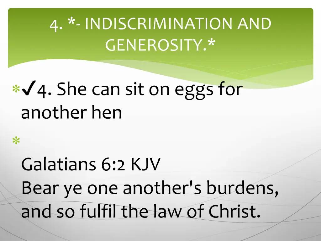 4 indiscrimination and generosity